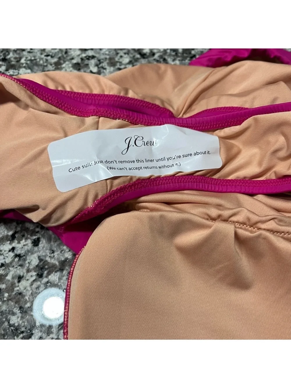 J. Crew Fuchsia Ruffle V-Neck One-Piece Swimsuit